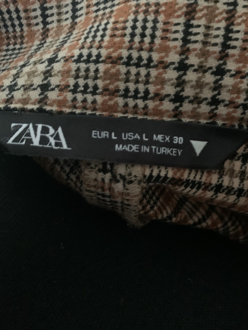 Zara Brown Plaid Midi Runched Shirt Dress Womens Large Cottagecore Dark Academia - Picture 7 of 8